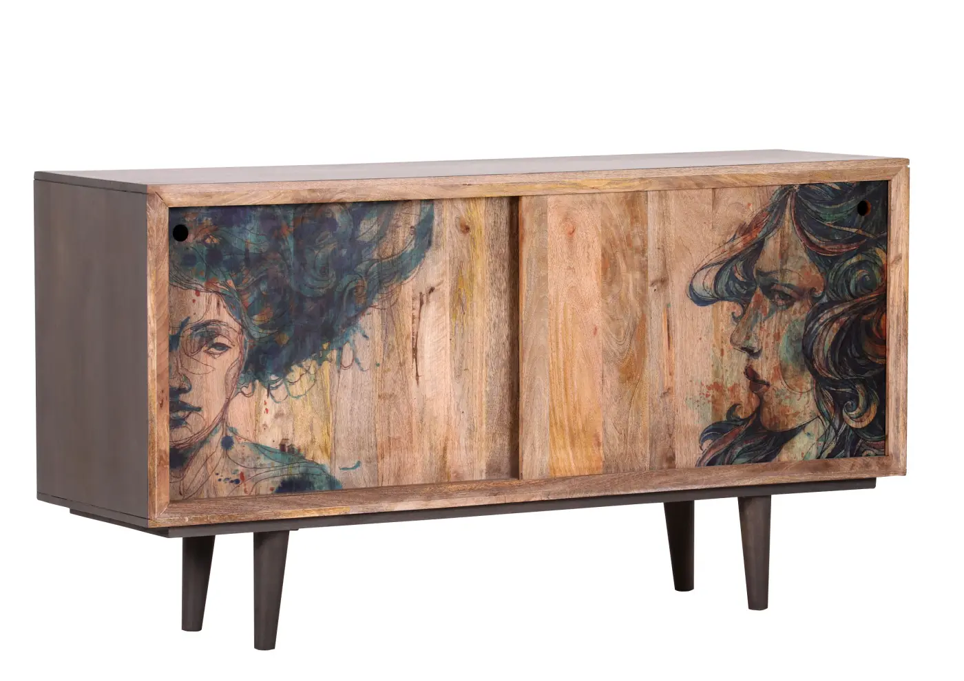 Gutmann Kommode Venice grau/natur/farbig