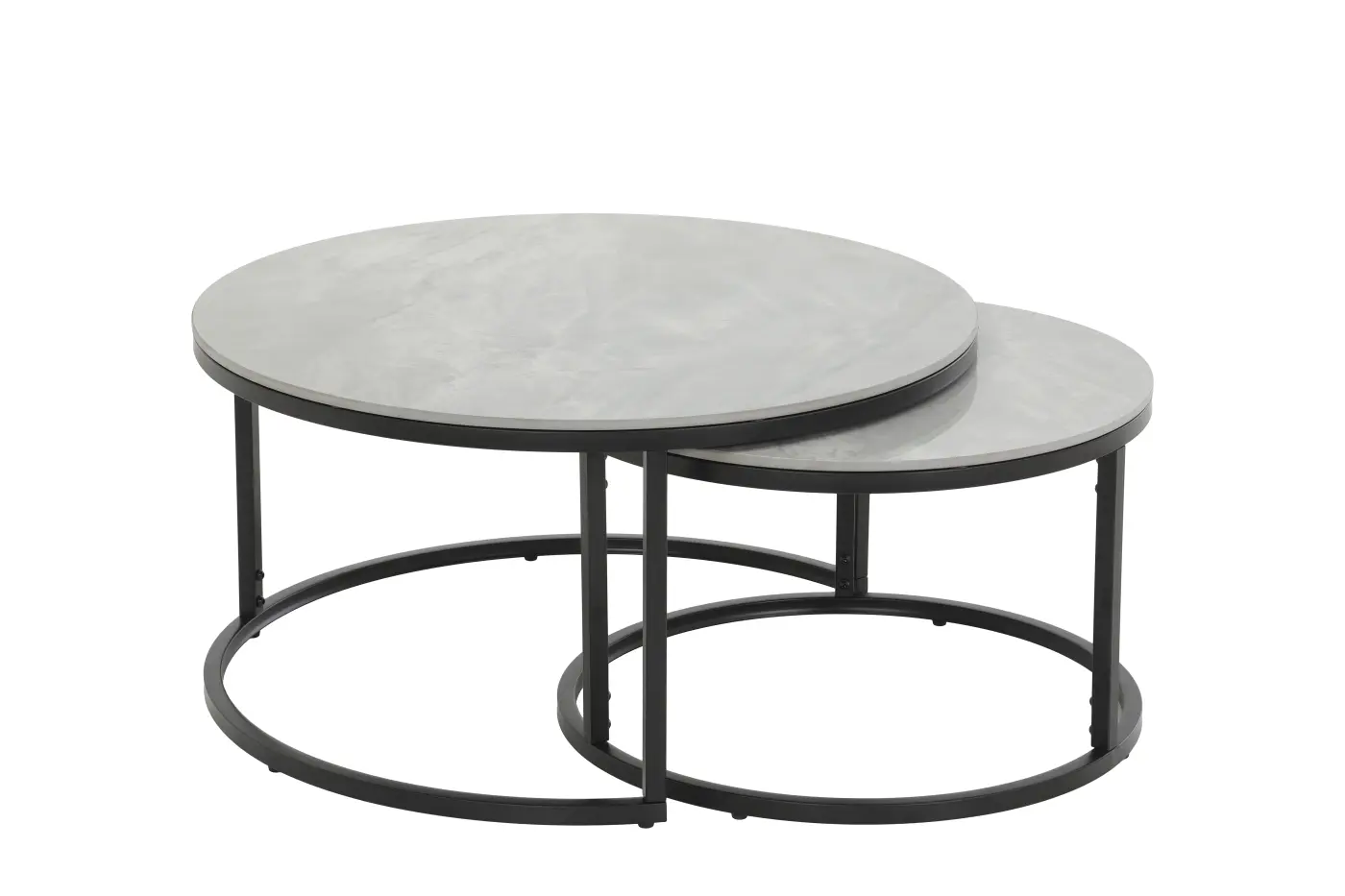 Hela Couchtisch-Set Luis Marmoroptik/Metall schwarz