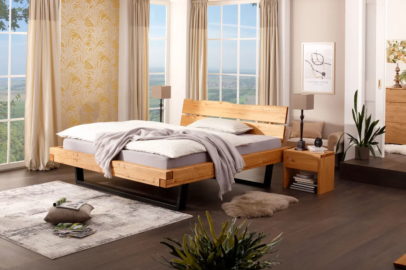 3S Frankenmöbel Nachtkonsole BE-0820 Kiefer eichefarbig