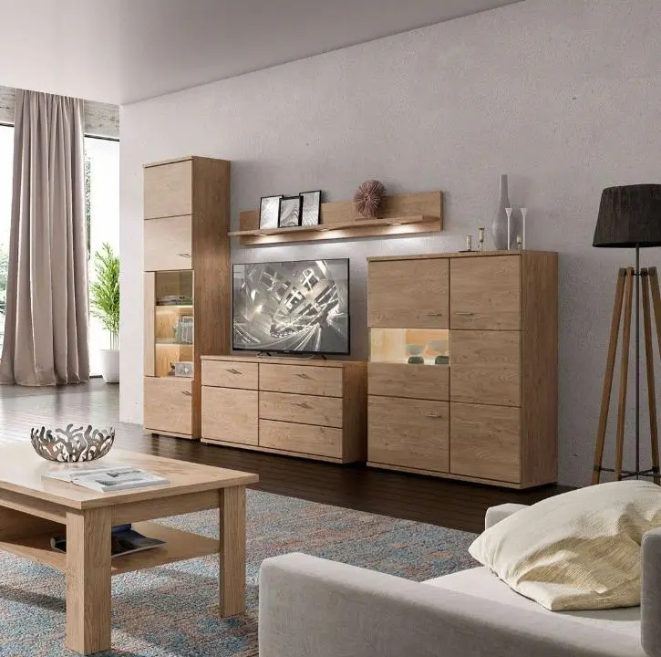 Stralsunder Wohnwand Largo EB33001 Wildeiche ca.330x216x45 cm