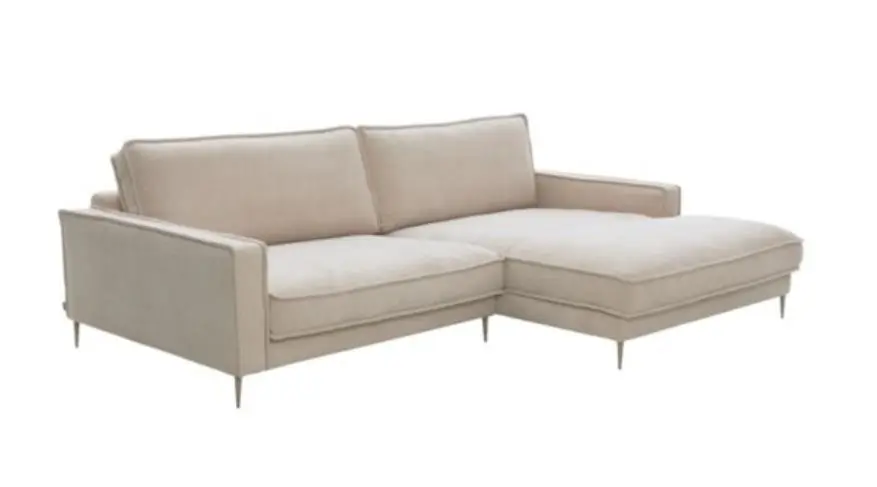 Roomio No. 4102 Garnitur Roma Nature Metallfuß Toffee 272x190 cm Longchair rechts