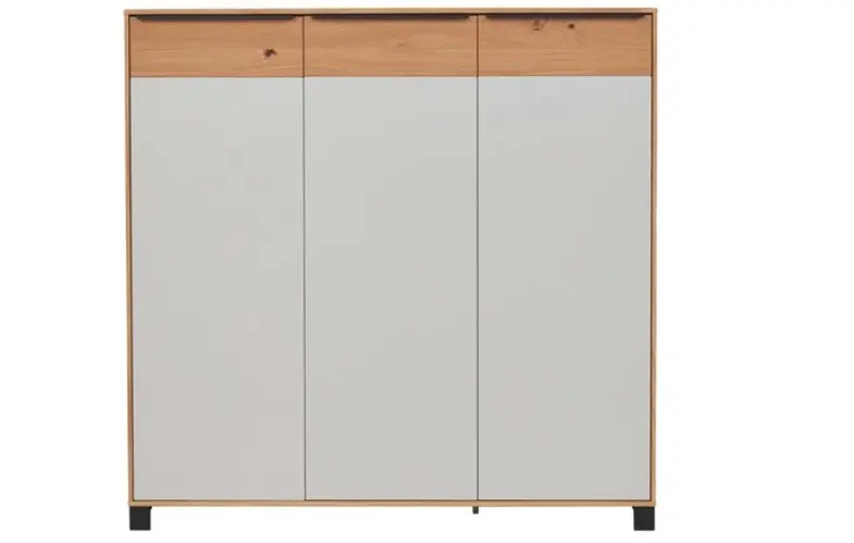 Interliving Garderoben-Set 6005 Eiche Bianco Teilmassiv/Lichtgrau