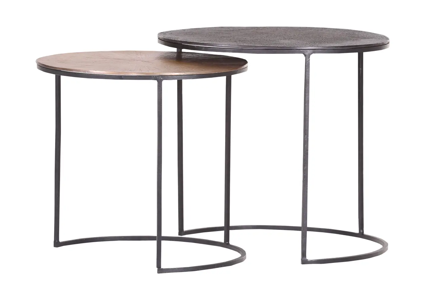 Gutmann Beistelltisch-Set Mix & Match kupferfarben antik/ messingfarben antik/ schwarz