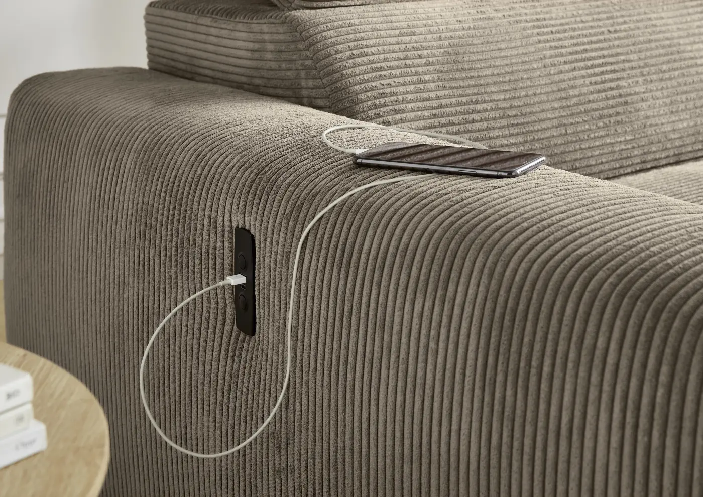 JOB Polstergarnitur Slider Taupe ca. 277x80x187 cm