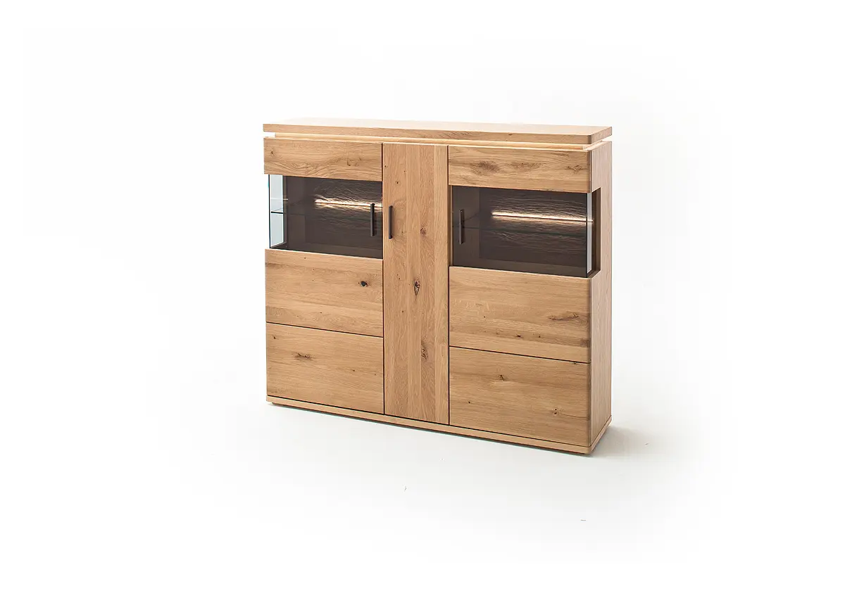 MCA Highboard Balkeneiche Bianco ca.150x128x37 cm
