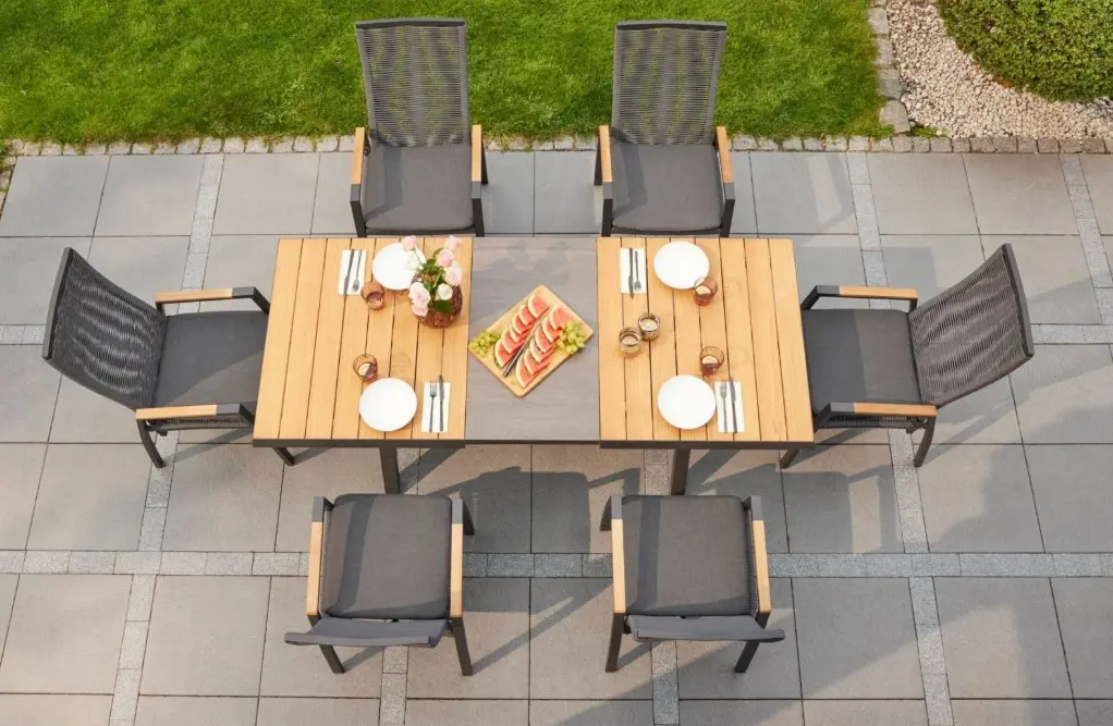 LC Garden Ausziehtisch Kumasi ca. 160-210x100x76 cm Teakholz/Anthrazit