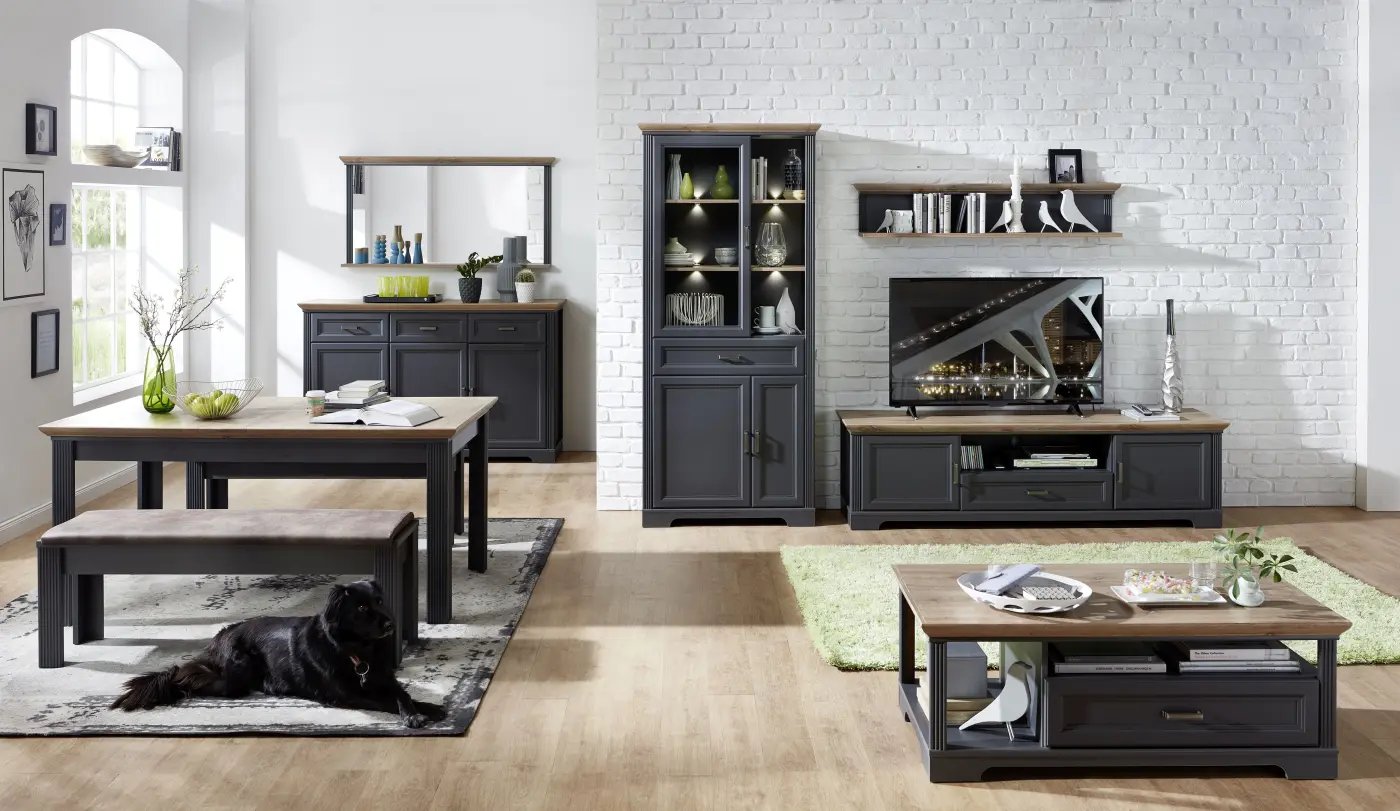 Innostyle Sideboard Jasmin 1LG9GH20 graphit MDF/Eiche Artisan Nachbildung BxHxT ca.166x102x48 cm