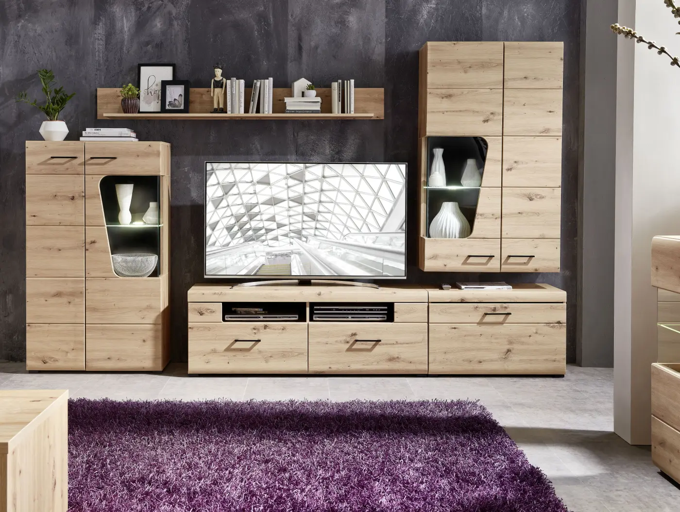 Innostyle Wohnwand Funny Plus Artisan Eiche NB ca. 320x205x47 cm