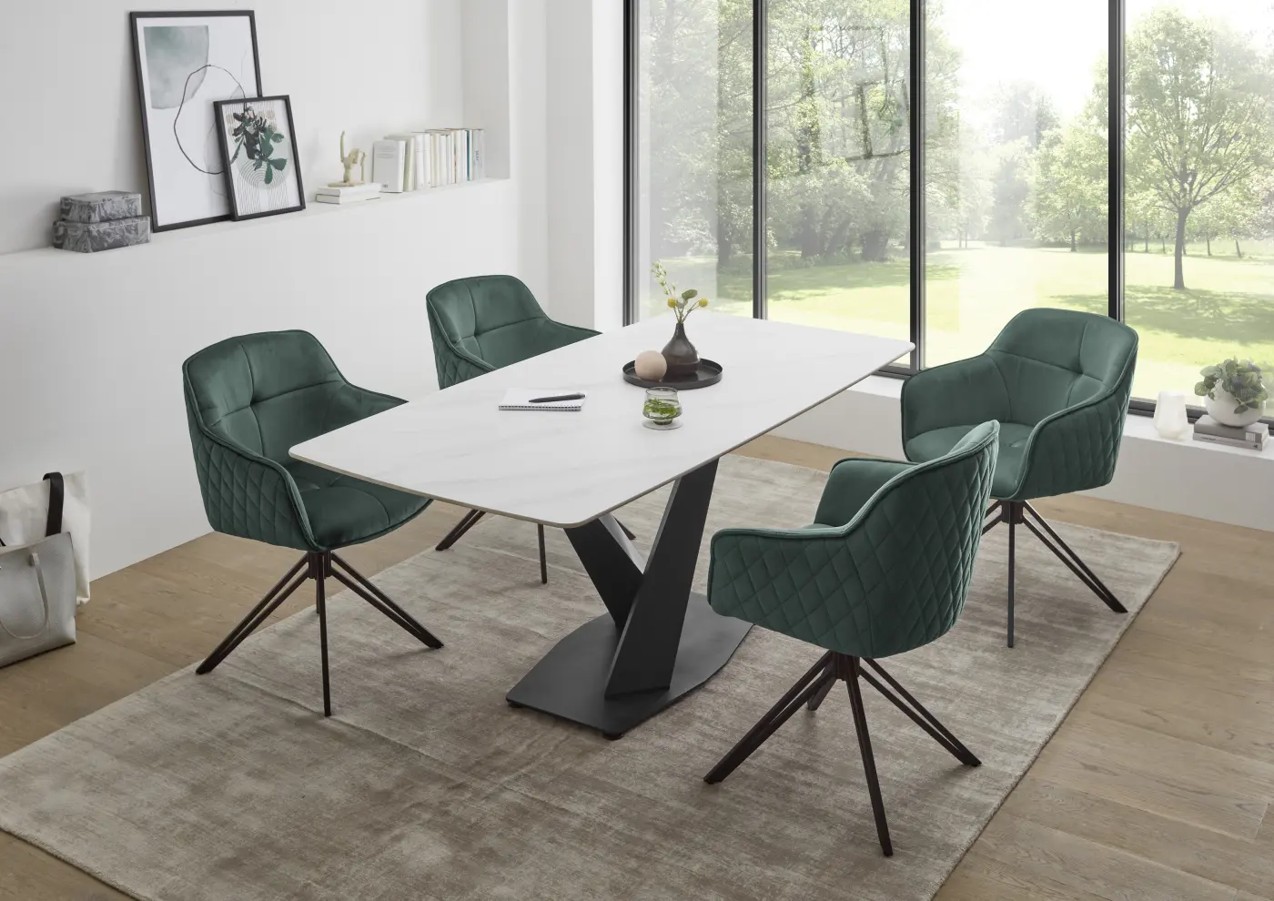 Stolkom Esstisch Ventura Keramik Weiß ca. 180x76x90 cm