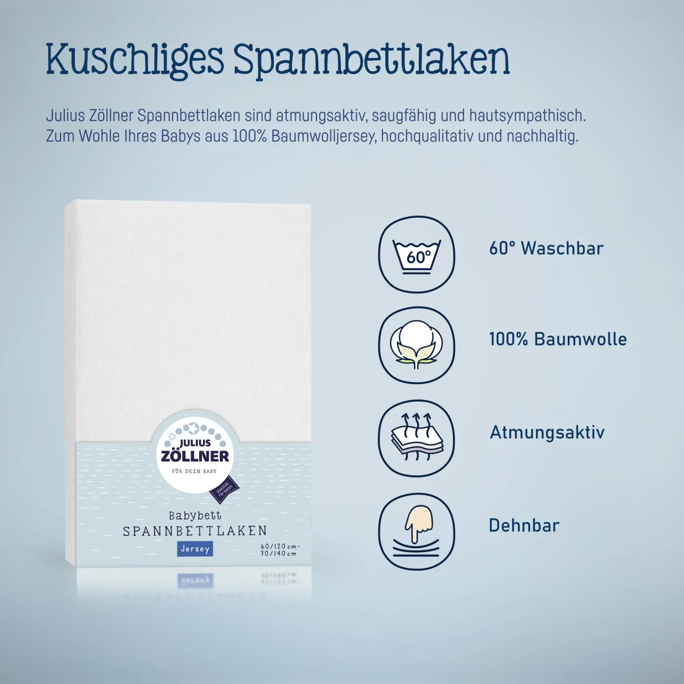 Zöllner Spannbetttuch Jersey weiß