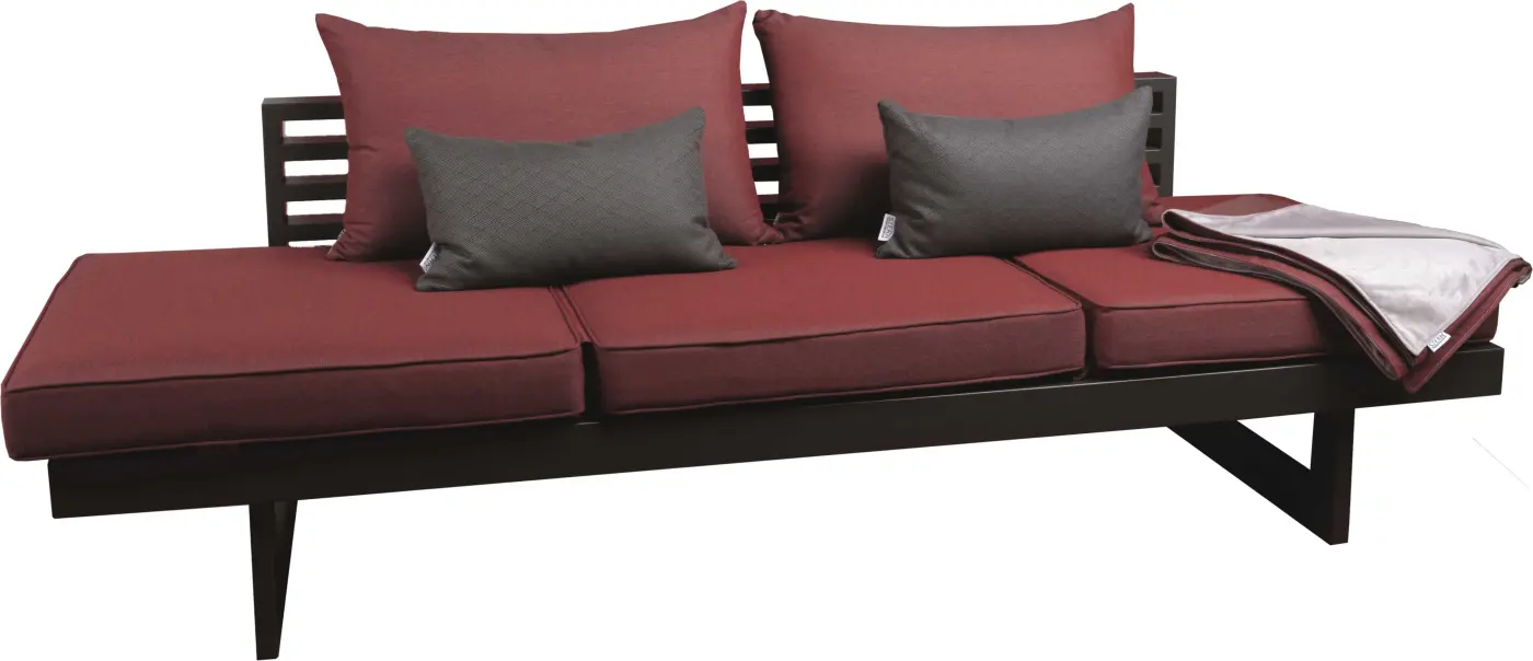 Stern Lounge-Liege 416297 New Holly 216x80x68 cm Anthrazit / Rot / Dunkelgrau