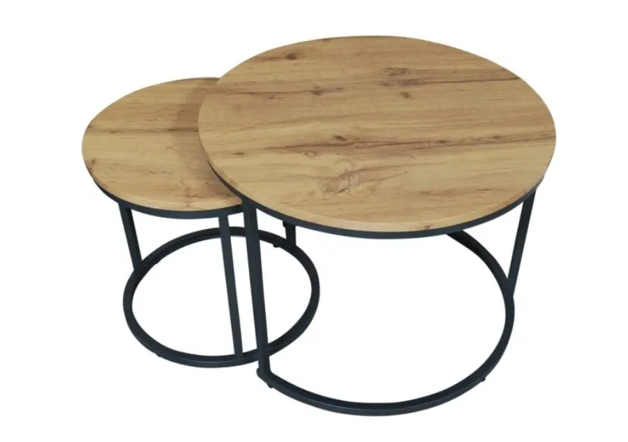 Hela Couchtisch Lindau CT Artisan Eiche Durchmesser 60 cm & 40 cm