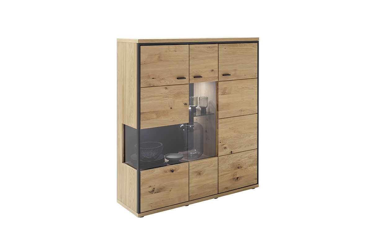 MCA Highboard Asteiche Bianco - anthrazit ca.123x137x38 cm MCA Highboard Asteiche Bianco - anthrazit ca.123x137x38 cm