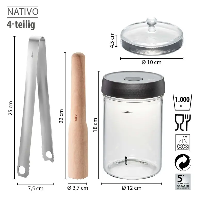 GEFU Fermentier-Set NATIVO 4-teilig 