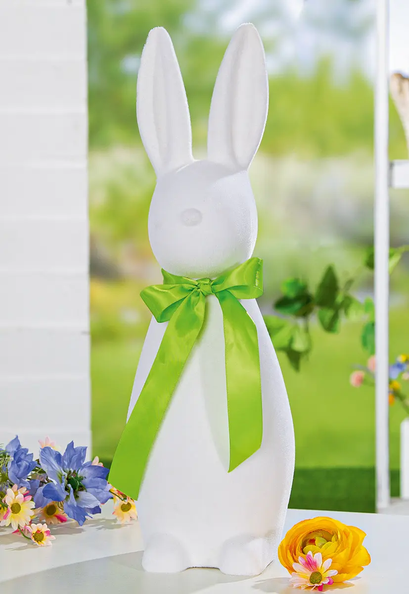 Macrander Hase Weiß Kunststoff ca. 41 cm