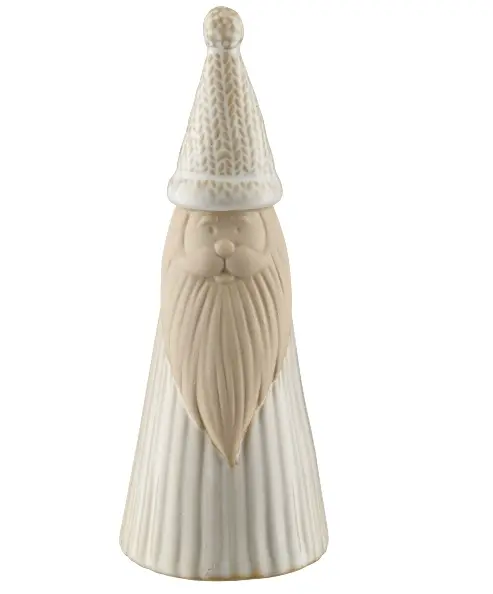 Gasper Weihnachtsmann Porzellan klein 6x6x15cm warmgrau