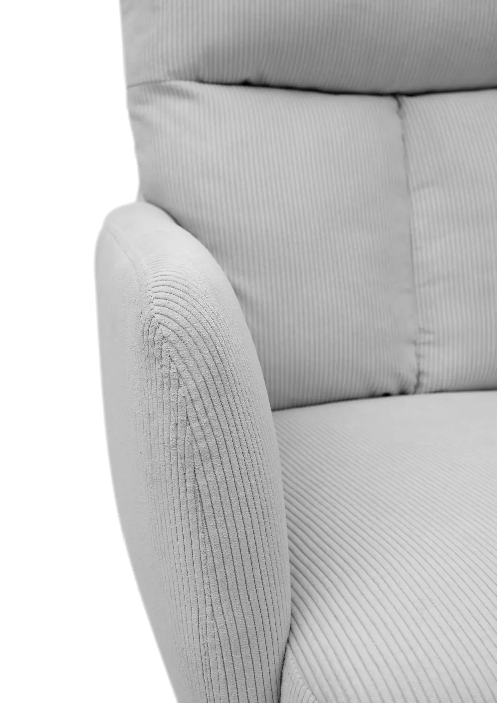 Stolkom Armlehnstuhl Sofia Cord Hellgrau 180 Grad drehbar ca. 61x93x66 cm
