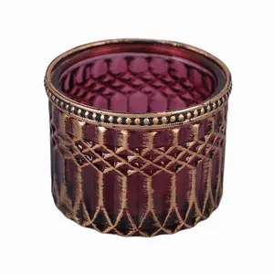 Hogewoning Tealight Holder Iberia 9cm Burgundy