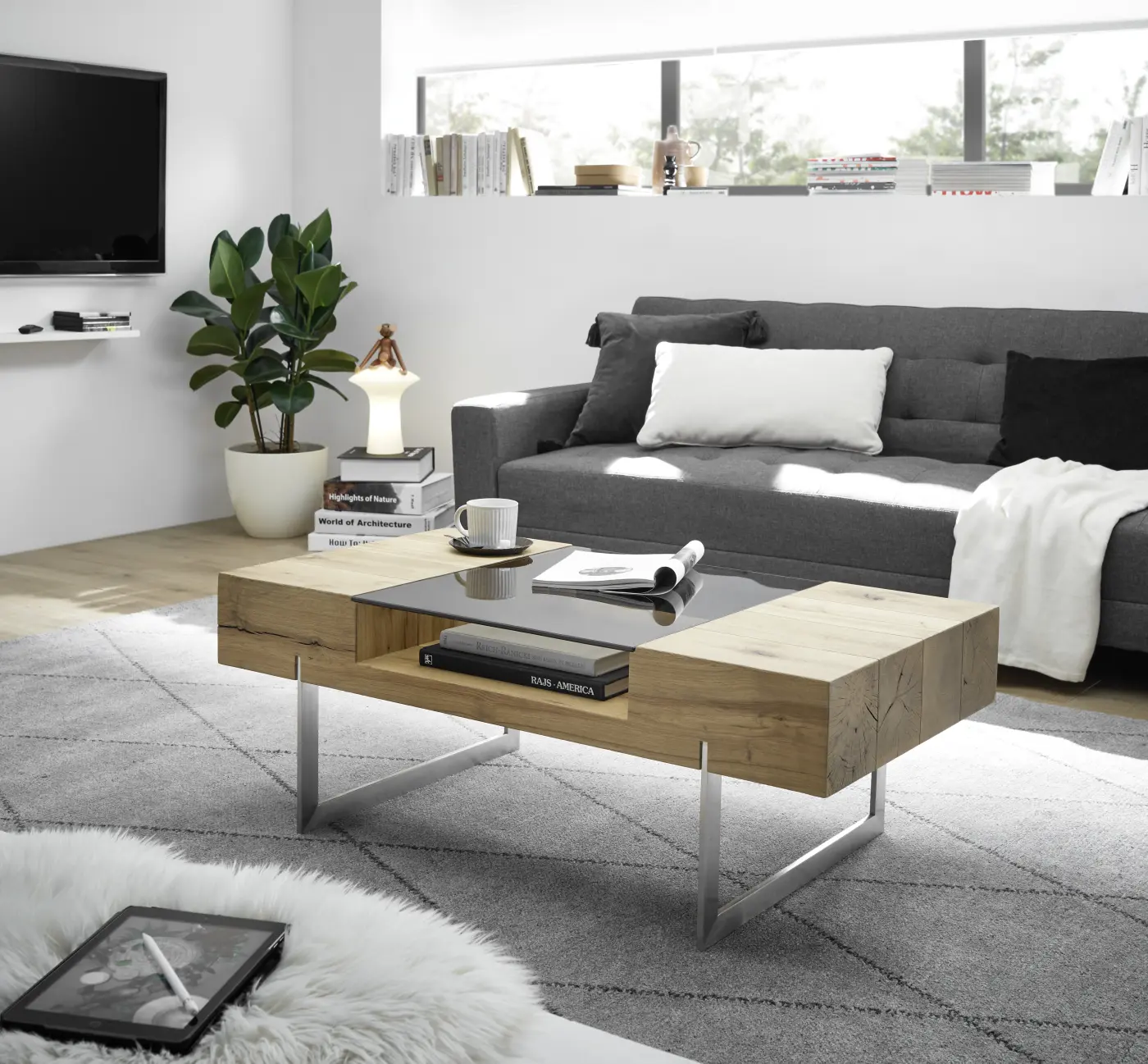 ABP Couchtisch Rewa Asteiche furniert ca. 110x40x60 cm