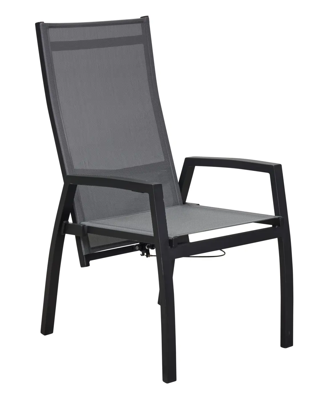 LC Garden Positionsstuhl Sondrino Silber/Schwarz 58x110x72 cm