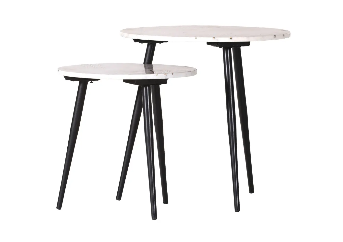 Gutmann Beistelltisch-Set Marmoro weiß/ schwarz