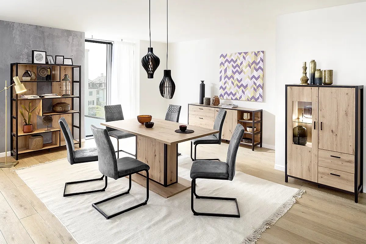 MCA Highboard Balkeneiche - anthrazit ca.86x140x40 cm