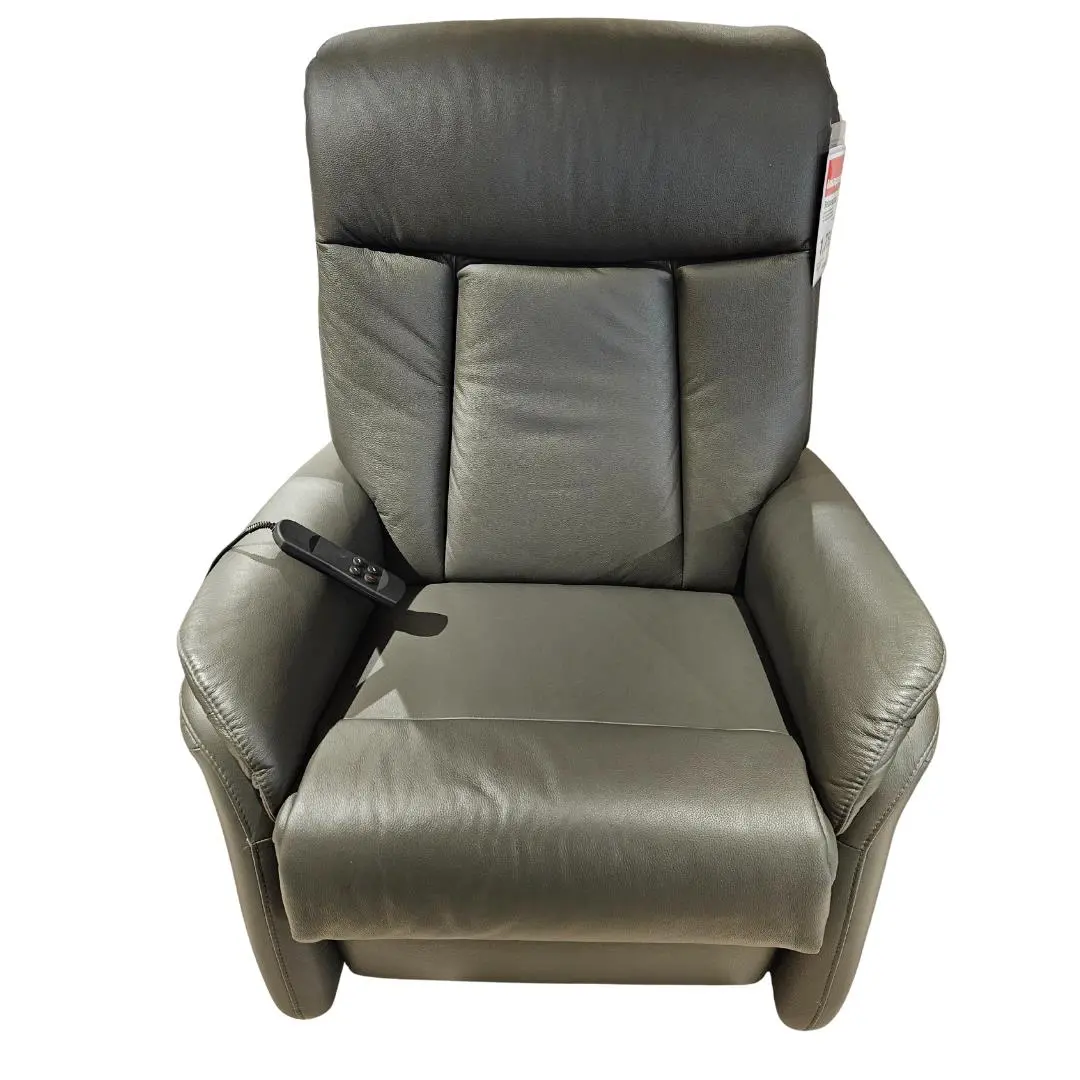 Hukla Relaxsessel Echt Leder Anthrazit mot. Verstellung & Aufstehhilfe ca. LF: 178 cm