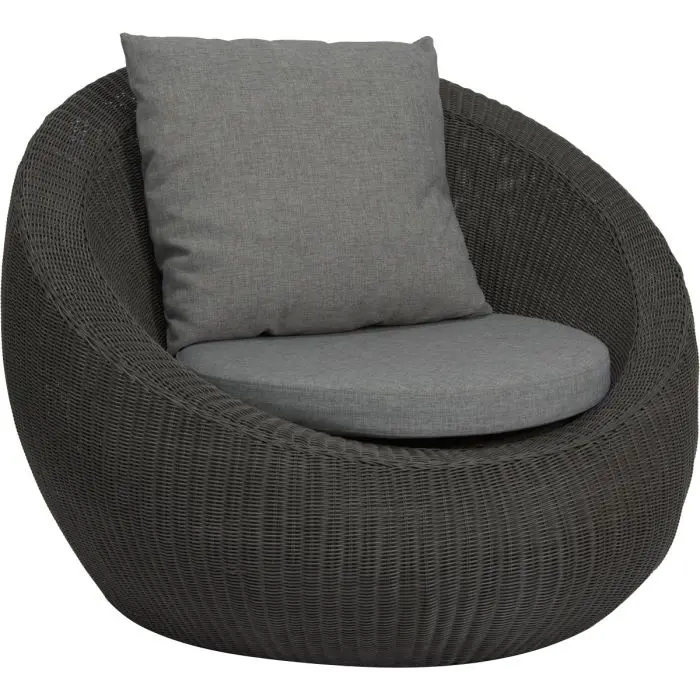 Stern 418090 Loungesessel Anny Geflecht Basaltgrau  Kissen 100% Polyacryl Dessin Seidengrau