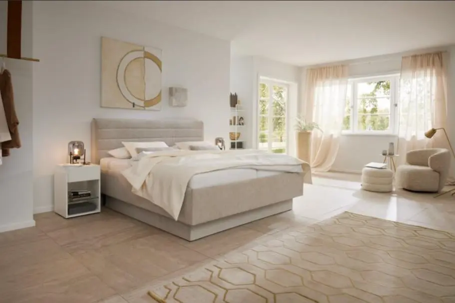 RUF Polsterbett Composium 180x200 cm DLT in Bezug: beige/creme, Matratze H2/H3
