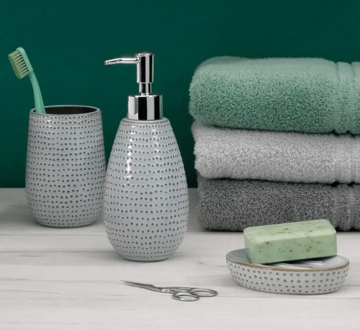 Kela Becher Dots Graubraun 11,5x8 cm