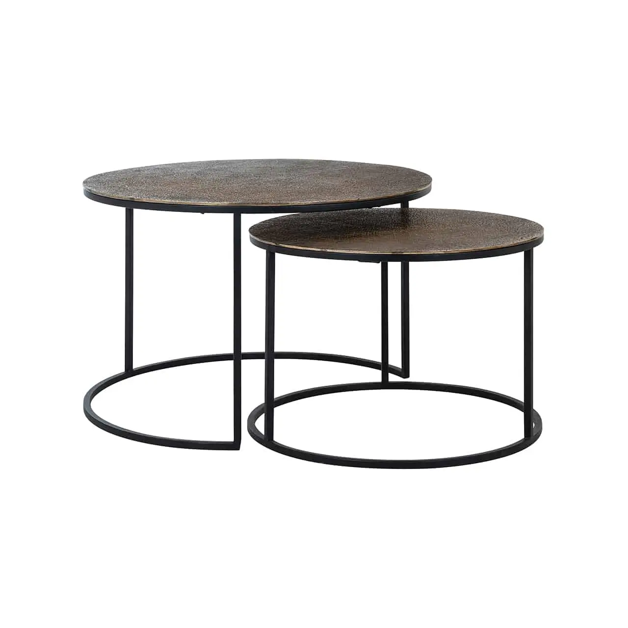 Richmond Interiors Coffee table Arsenio set of 2 (Brushed Gold)
