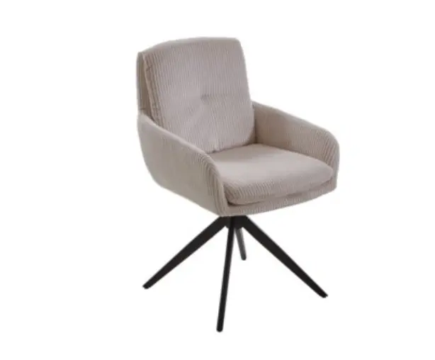 Gutmann Drehsessel Olmo Beige Cord 360 Grad drehbar ca. 60x89x69 cm
