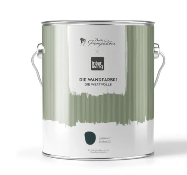 MissPompadour Wandfarbe Grün mit Schwarz 2,5 L