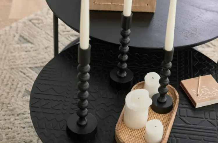 Boltze Kerzenleuchter mittel Alu schwarz 