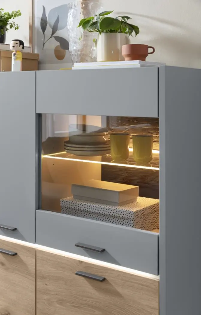 Xonox Highboard Celino Hellgrau ca. 135x131x40 cm