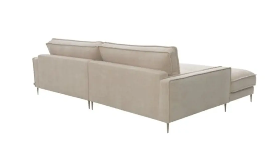 Roomio No. 4102 Garnitur Roma Nature Metallfuß Toffee 190x272 cm Longchair links