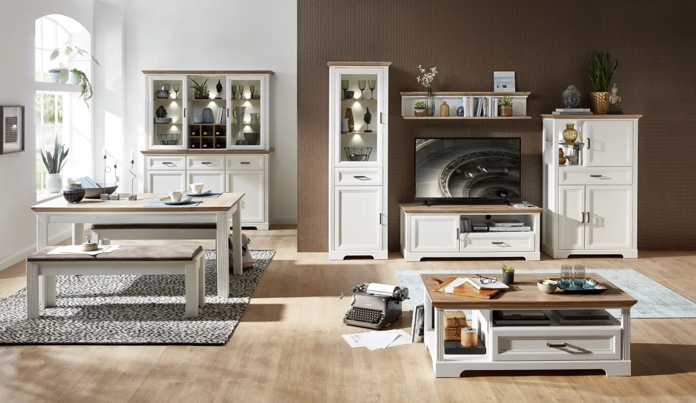 Innostyle Buffet-Aufsatz Jasmin 1LG9UH23, Pinie hell MDF/Artisan Eiche Nachbildung, BxHxT ca.166x103x42 cm, inkl. LED Beleuchtung