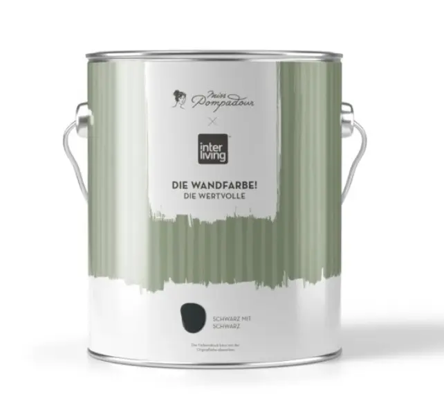 MissPompadour Wandfarbe Schwarz mit Schwarz 2,5 L