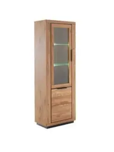 MCA direkt Greno Vitrine T10, Wildeiche, inkl. Beleuchtung, ca.72x200x40 cm