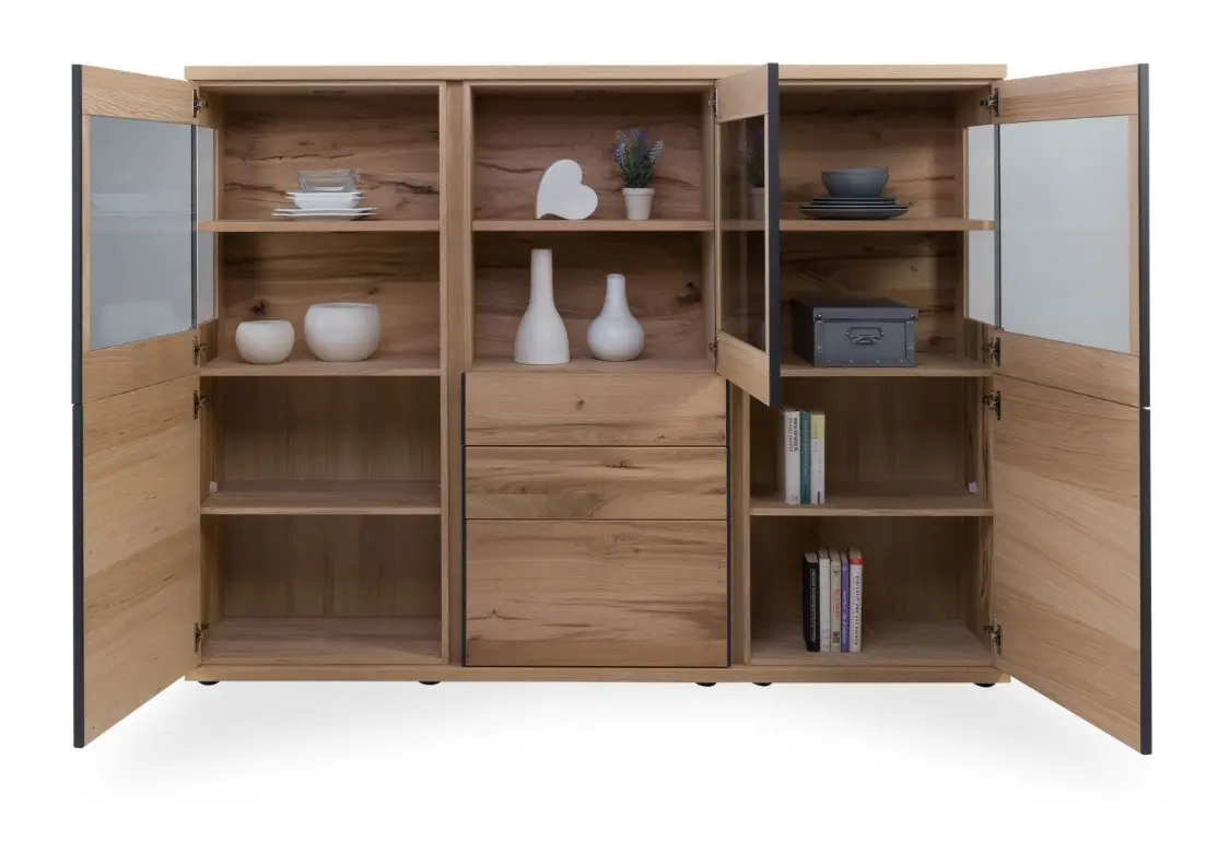 Venjakob Highboard Barola Eiche rustico hell geölt ca. 187x145x43 cm