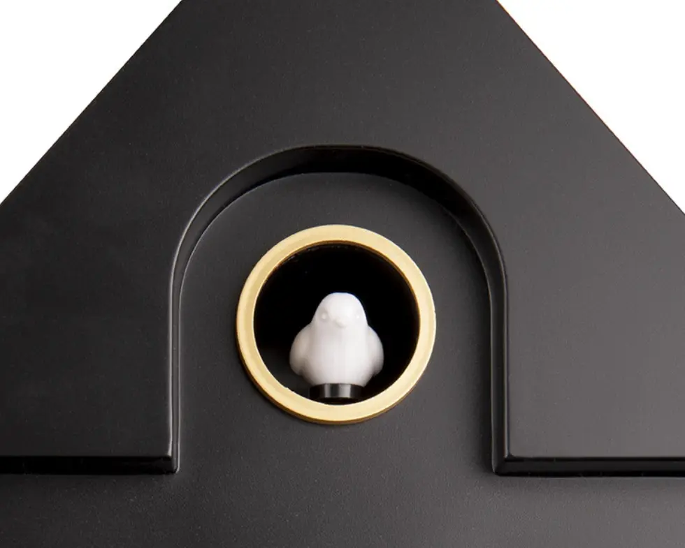 Karlsson Wall Clock Modern Cuckoo Schwarz ca. 21x41x8,5 cm