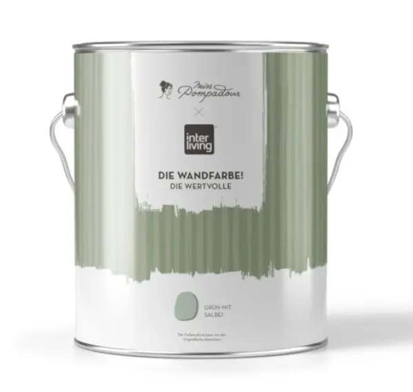MissPompadour Wandfarbe Grün mit Salbei 2,5 L