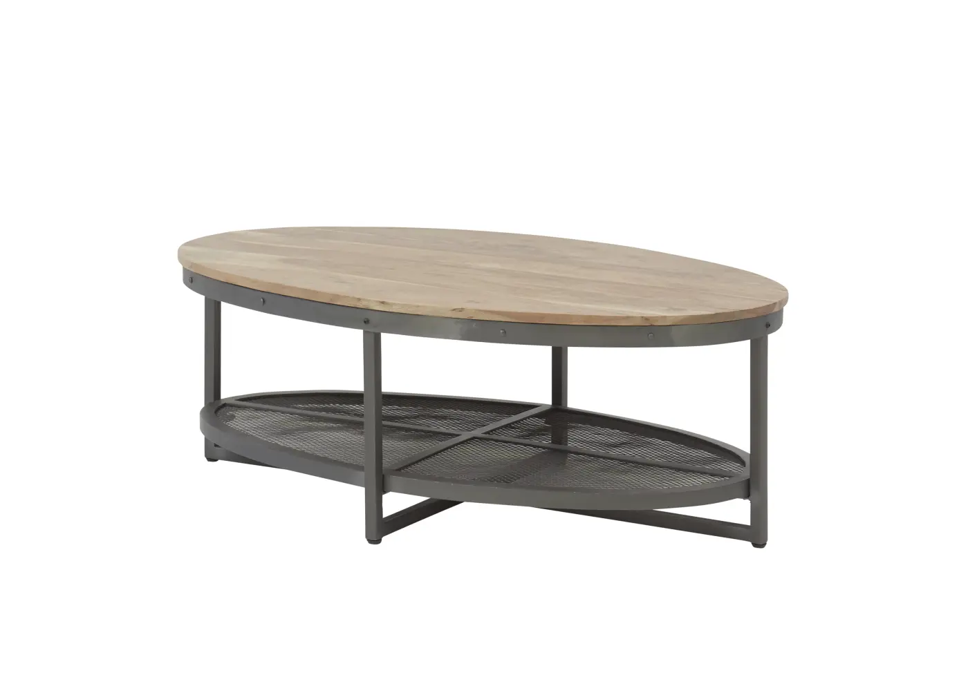 Couchtisch Akazienholz/Metall anth. BHT ca. 122x 44x71 cm