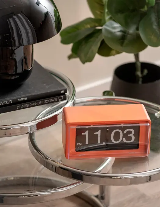 Karlsson Wall/Table Clock Retro Boxed Bright Orange