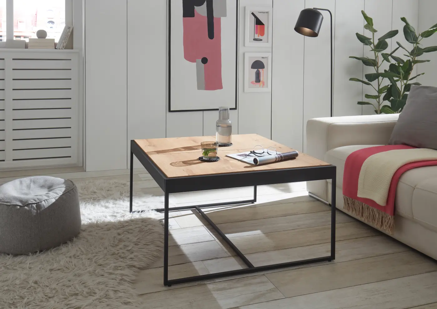 ABP Couchtisch Larkana Eiche furniert ca. 83x45x83 cm