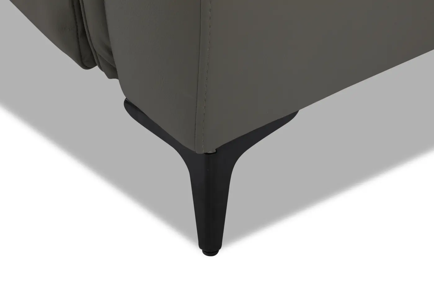 Kuka Home Garnitur KM.6285 LEder Dark Grey ca. 272x176 cm -Ottomane rechts -