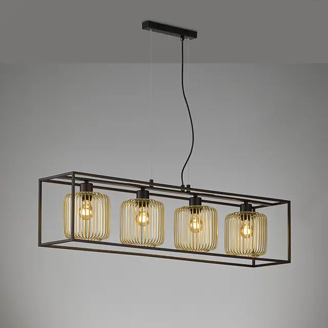 F&H Pendelleuchte, 60878 Sandschwarz, Goldfarben