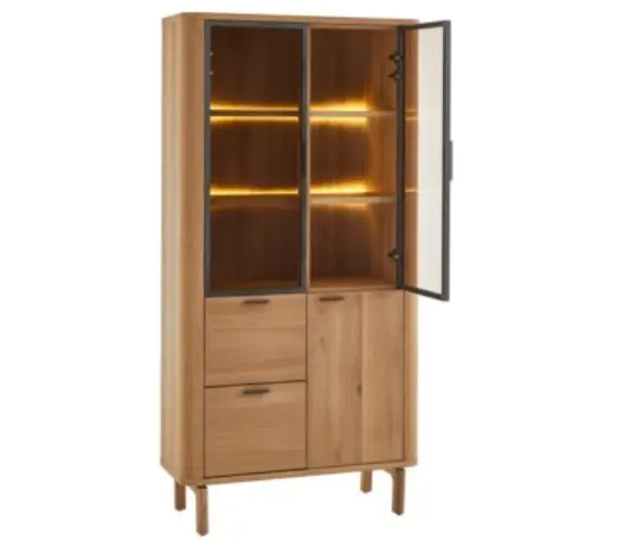 Habufa Vitrine Zade Dune Color lackiert ca. 100x200x42 cm - inkl. LED-Beleuchtung -