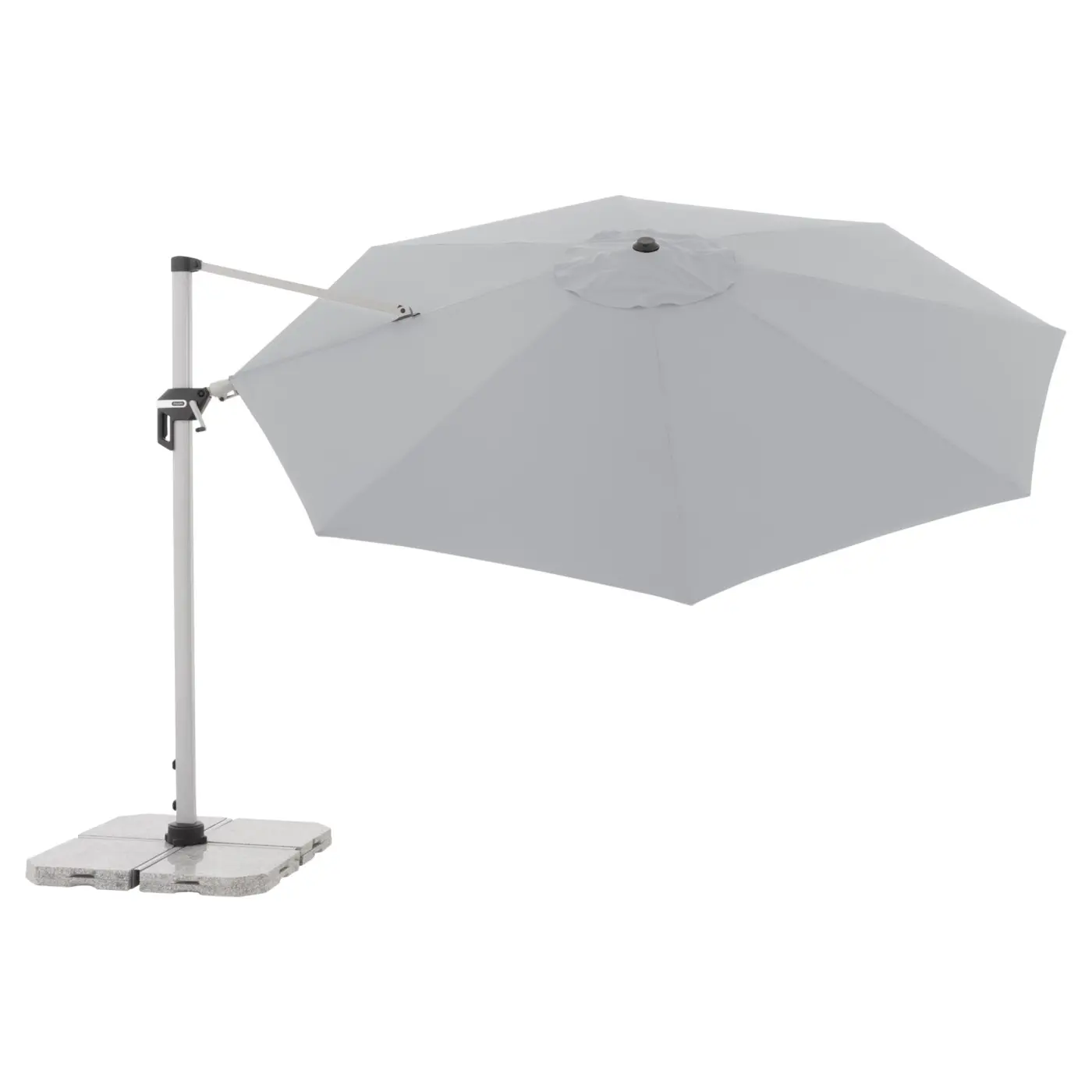 Doppler Pendelschirm ACTIVE ca. 370 cm Durchmesser 8-tlg. Hellgrau