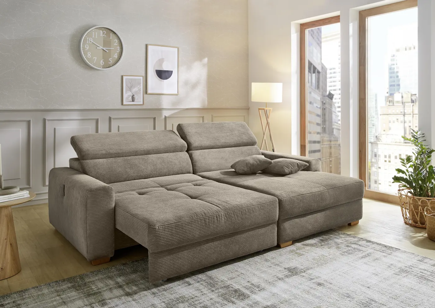 JOB Polstergarnitur Slider Taupe ca. 277x80x187 cm